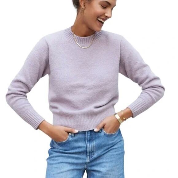 EUC AYR The Little Joy Organic Cotton Crewneck Sweater Purple Mist Size XL Fuzzy - Picture 13 of 14